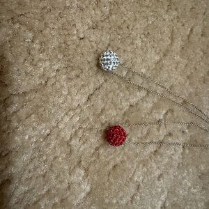 2 Touchstone Crystal Elegant white/red Pendant Necklace $20 each